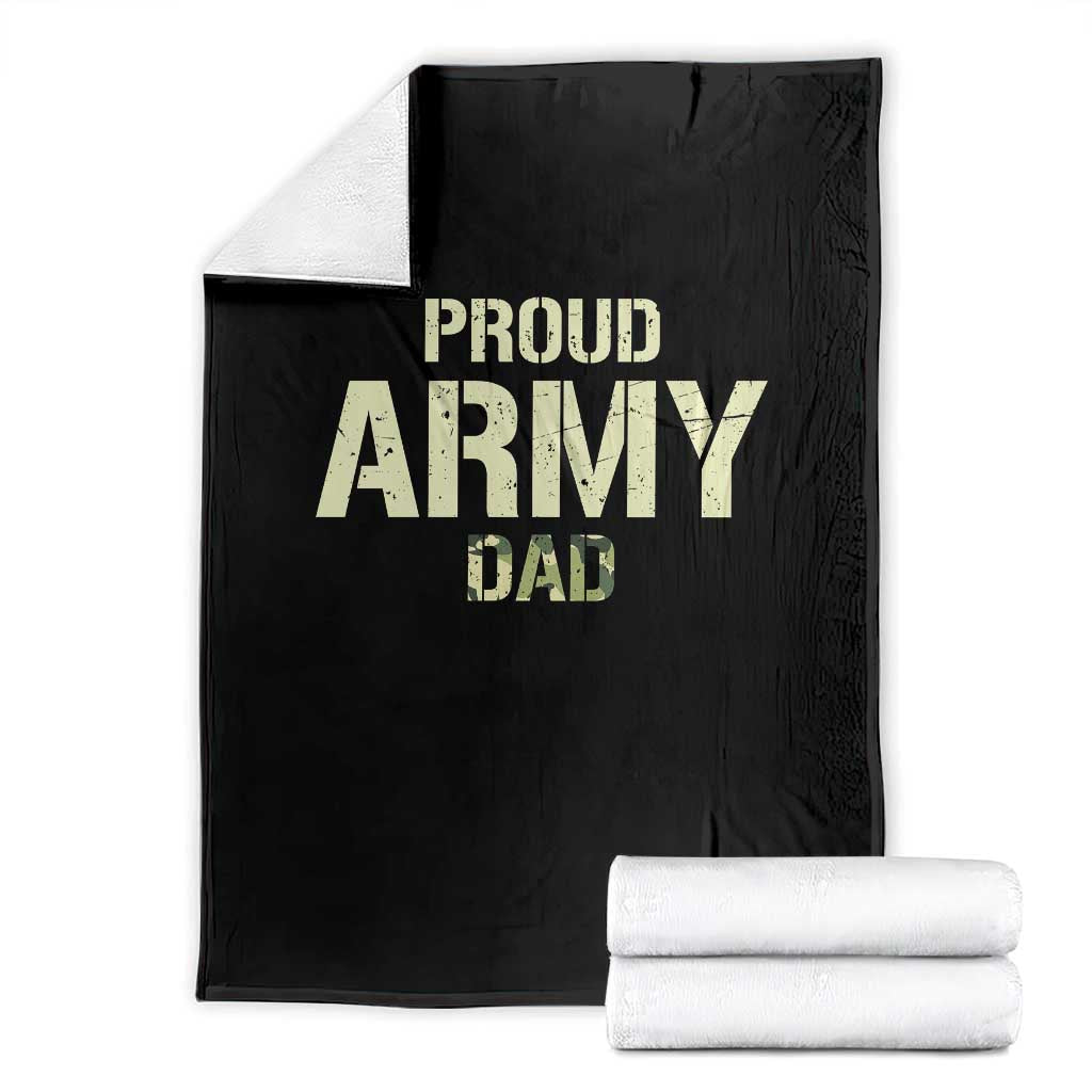 Proud Army Dad Throw Blanket Military Camo American Flag Father's Day