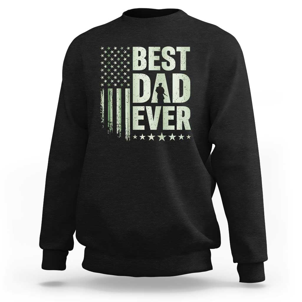 Best Dad Ever Sweatshirt Military Camo American Flag Father's Day