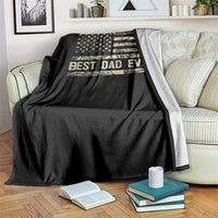 Best Dad Ever Throw Blanket Military Dad American Flag Camo