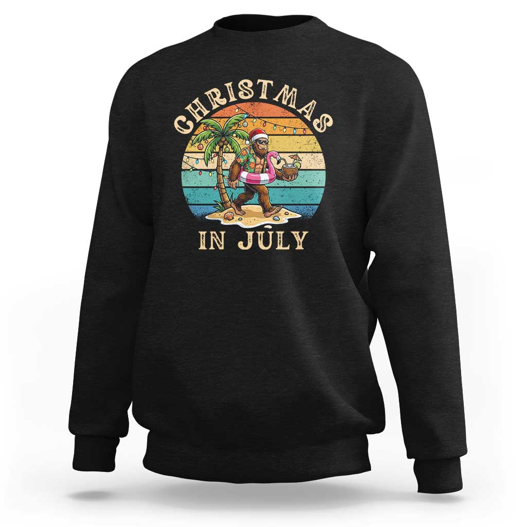 Funny Bigfoot Christmas In July Beach Vacation Sweatshirt