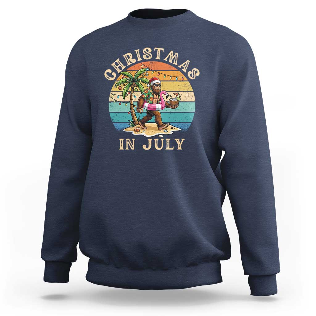 Funny Bigfoot Christmas In July Beach Vacation Sweatshirt