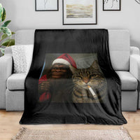 Funny Cat Selfie Bigfoot Christmas Sasquatch Throw Blanket - Wonder Print Shop