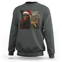 Funny Cat Selfie Bigfoot Christmas Sasquatch Sweatshirt - Wonder Print Shop