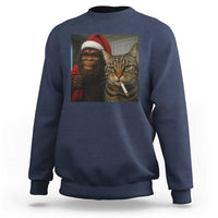 Funny Cat Selfie Bigfoot Christmas Sasquatch Sweatshirt - Wonder Print Shop