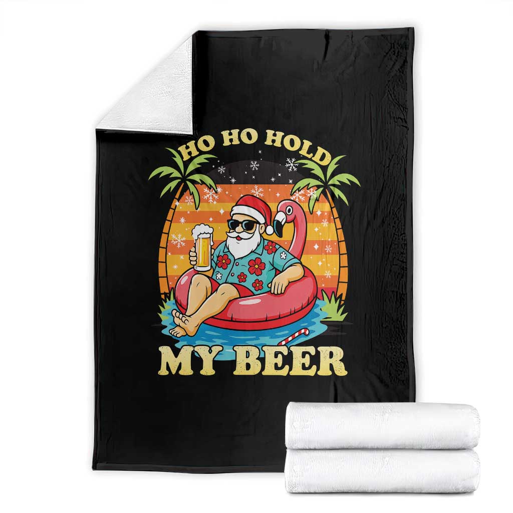Santa Beer Christmas Throw Blanket Ho Ho Ho My Beer - Wonder Print Shop