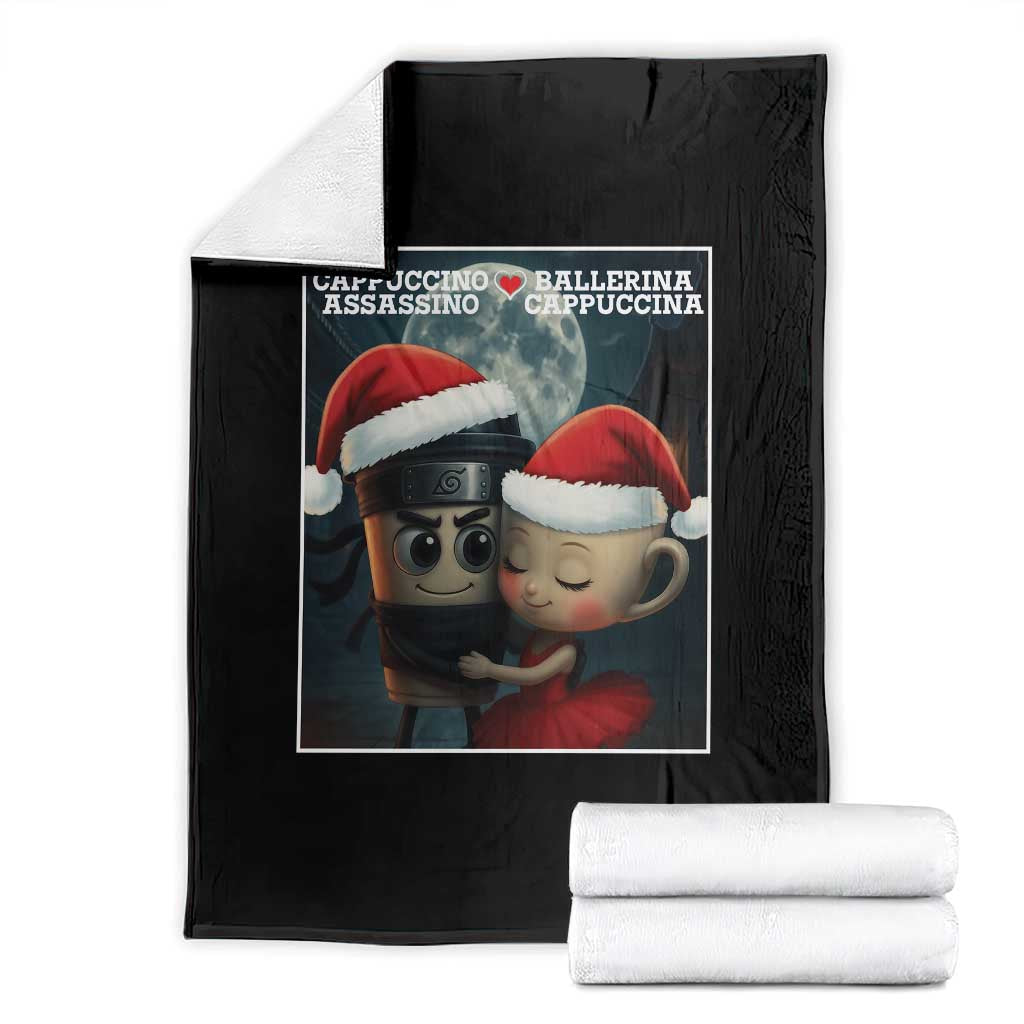 Funny Christmas Couple Throw Blanket Italian Brainrot Meme - Wonder Print Shop