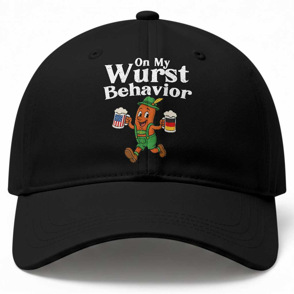 Oktoberfest On My Wurst Behavior Baseball Cap Beer German American Flag Oktoberfest