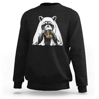 Funny Ghost Raccoon Drinking Beer Feral Halloween Sweatshirt