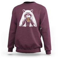 Funny Ghost Raccoon Drinking Beer Feral Halloween Sweatshirt