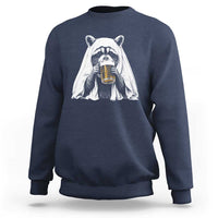 Funny Ghost Raccoon Drinking Beer Feral Halloween Sweatshirt