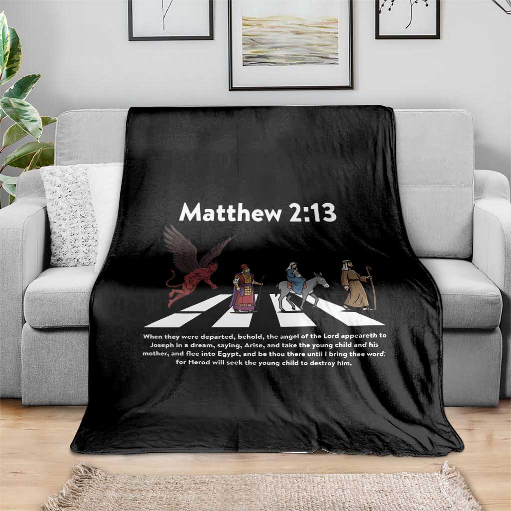 Jesus Christian Throw Blanket Cross Bible Verse Matthew 2:13 - Wonder Print Shop
