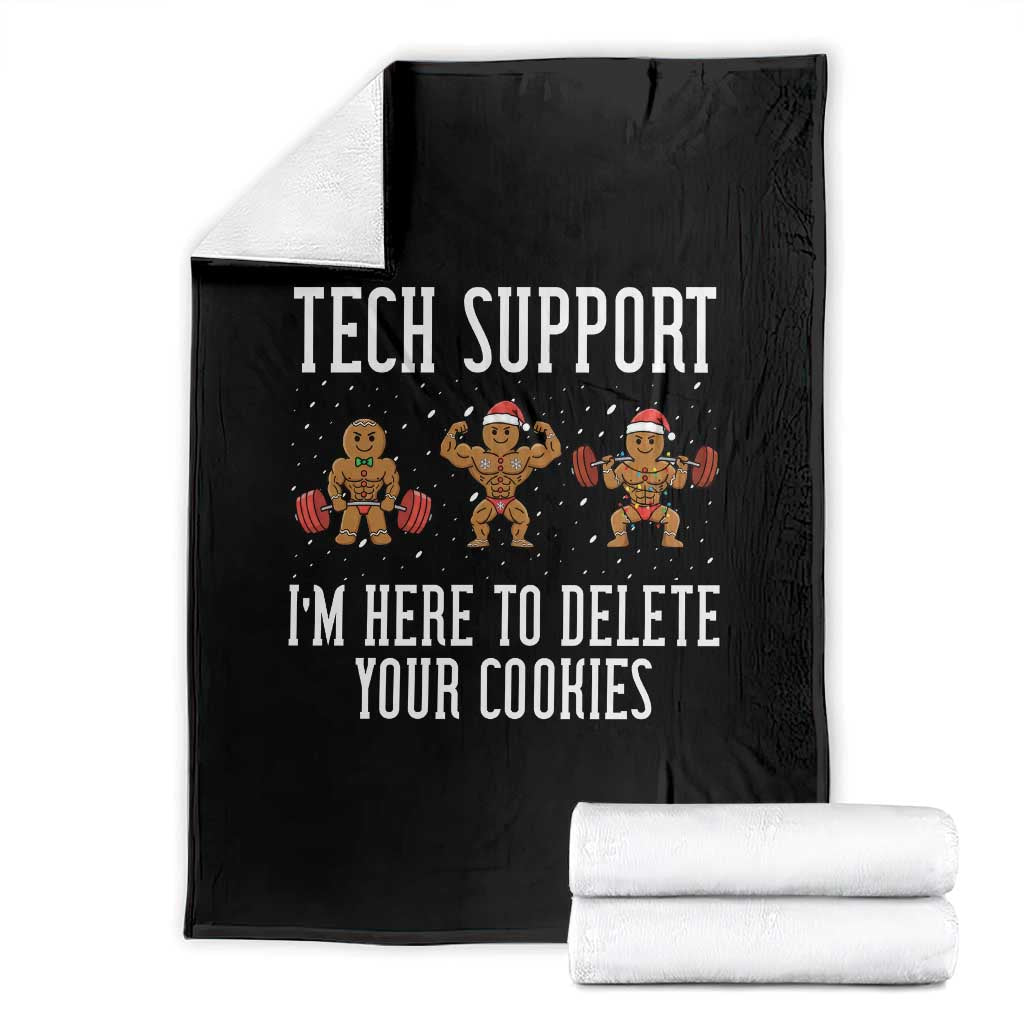Tech Support Funny Christmas Throw Blanket Gingerbread I Am Here To Delete Your Cookies - Wonder Print Shop