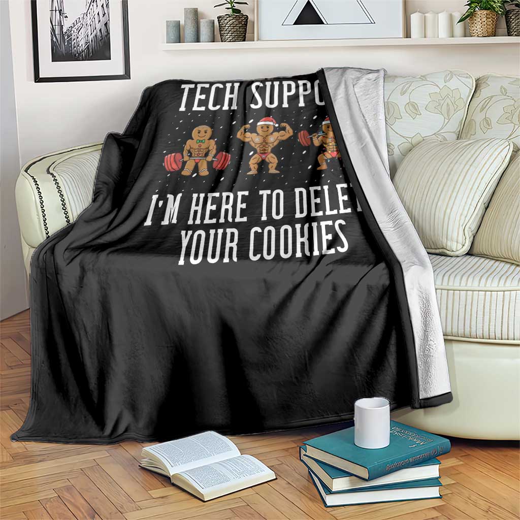 Tech Support Funny Christmas Throw Blanket Gingerbread I Am Here To Delete Your Cookies - Wonder Print Shop
