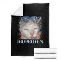 Funny Cat Meme Throw Blanket Ibuprofen Silly Kitten - Wonder Print Shop
