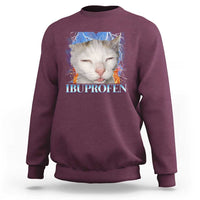 Funny Cat Meme Sweatshirt Ibuprofen Silly Kitten - Wonder Print Shop