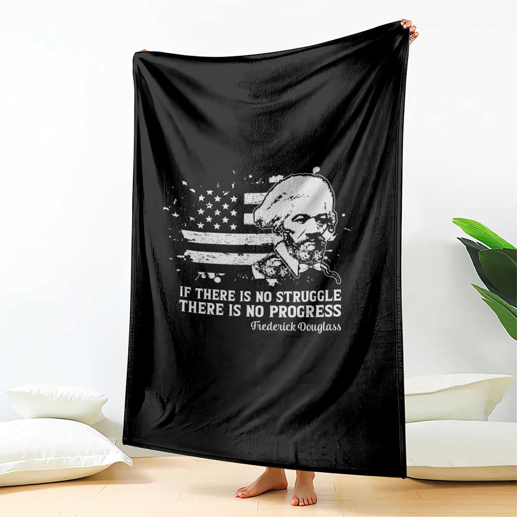 Frederick Douglass Quote Throw Blanket Is There Is No Struggle There Is No Progress - Wonder Print Shop