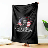 Frederick Douglass American Flag Throw Blanket Is There Is No Struggle There Is No Progress - Wonder Print Shop