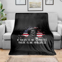 Frederick Douglass American Flag Throw Blanket Is There Is No Struggle There Is No Progress - Wonder Print Shop