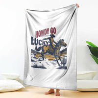Howdy Go Lucky Throw Blanket Funny Cowboy St Patrick's Day
