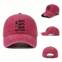 Funny Easter Jesus Washed Cotton Baseball Cap Guess Who's Back Back Again