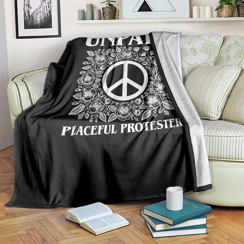 Unpaid Peaceful Protester Throw Blanket Political Demonstration