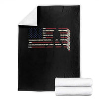 Patriotic Ice Hockey Sticks American Flag Throw Blanket