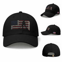Patriotic Ice Hockey Sticks American Flag Baseball Cap
