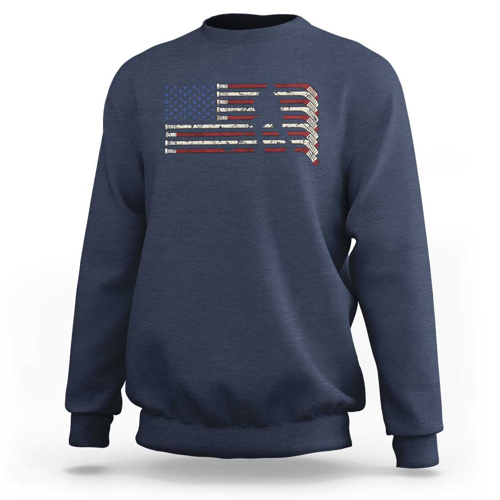 Patriotic Ice Hockey Sticks American Flag Sweatshirt