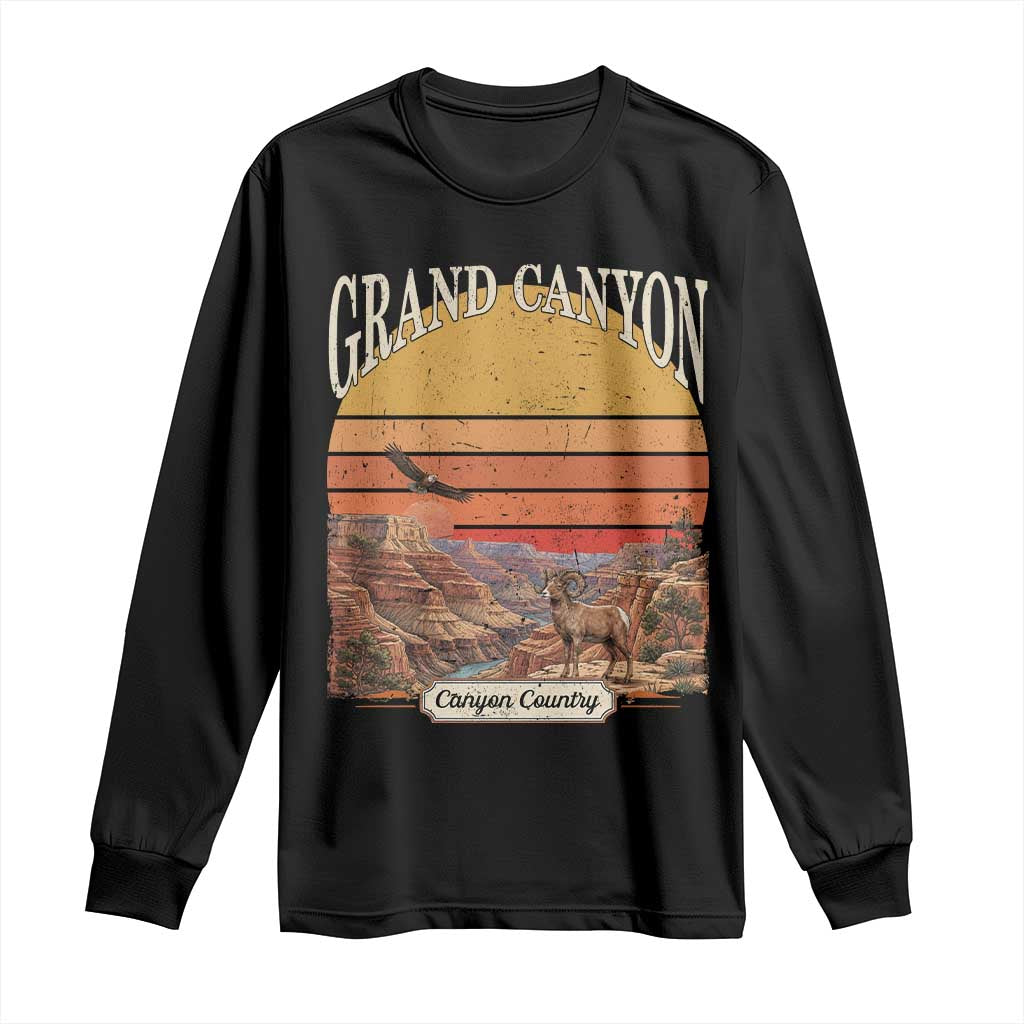 Grand Canyon Arizona 90s Desert Sunset Nostalgia Hiking Long Sleeve Shirt