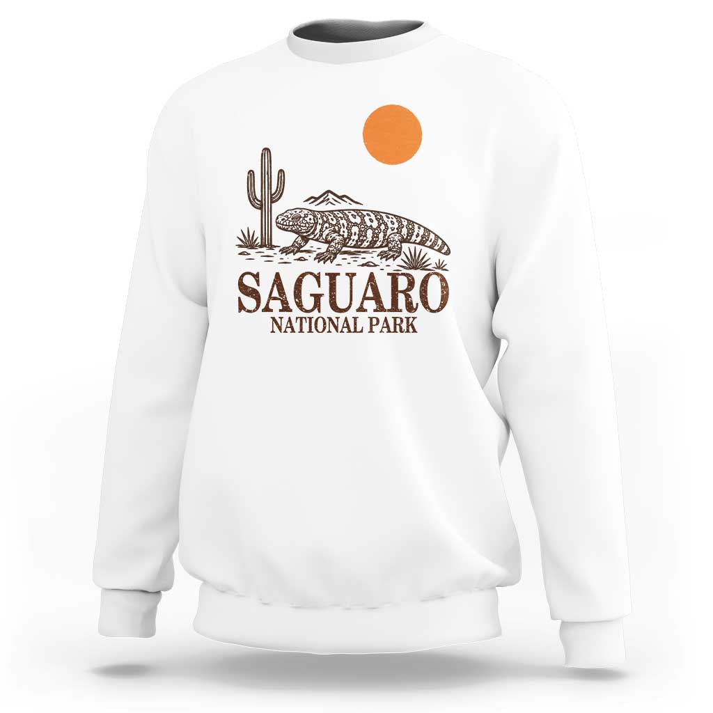 Saguaro National Park Gila Monster Hiking Arizona Sweatshirt Desert Cactus Sunset Southwest Nature Tucson Souvenir Gift
