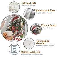 Funny Racoon Christmas Meme Throw Blanket Tummy Ache Survivor - Wonder Print Shop