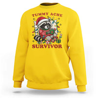 Funny Racoon Christmas Meme Sweatshirt Tummy Ache Survivor - Wonder Print Shop