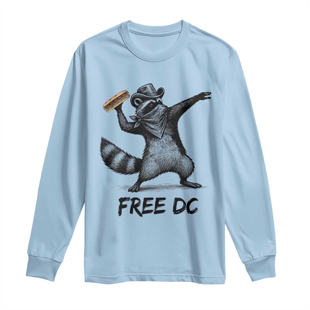 The Sandwich Guy Free DC Long Sleeve Shirt Funny Racoon Meme - Wonder Print Shop