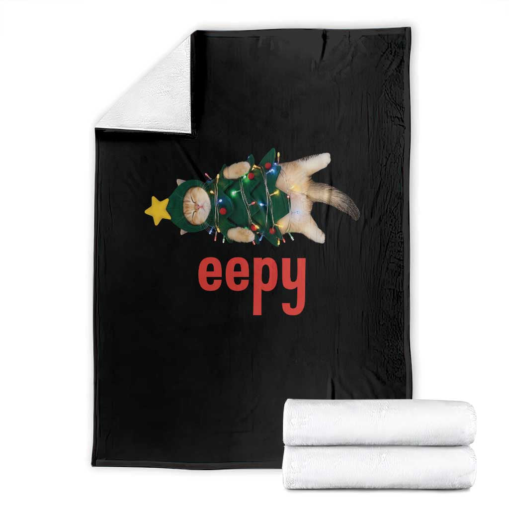 Cat Christmas Meme Throw Blanket Eepy Kitten Silly Sleepy - Wonder Print Shop
