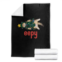 Cat Christmas Meme Throw Blanket Eepy Kitten Silly Sleepy - Wonder Print Shop