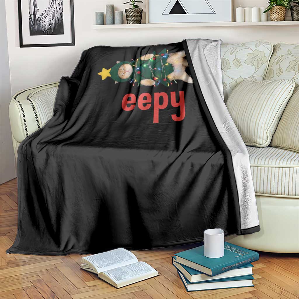 Cat Christmas Meme Throw Blanket Eepy Kitten Silly Sleepy - Wonder Print Shop