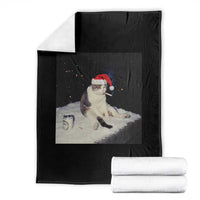 Funny Smoking Cat Christmas Meme Throw Blanket - Wonder Print Shop