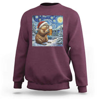 Otter Beer Christmas Sweatshirt Starry Night Van Gogh - Wonder Print Shop
