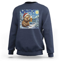 Otter Beer Christmas Sweatshirt Starry Night Van Gogh - Wonder Print Shop