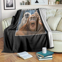 Funny Bigfoot Selfie Throw Blanket Sasquatch Yeti Christmas - Wonder Print Shop