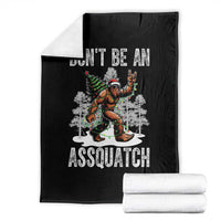 Funny Bigfoot Christmas Throw Blanket Do Not Be An Assquatch - Wonder Print Shop