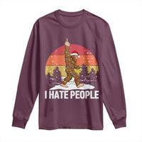Funny Bigfoot Christmas Long Sleeve Shirt I Hate People - Wonder Print Shop