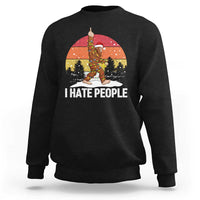 Funny Bigfoot Christmas Sweatshirt I Hate People - Wonder Print Shop