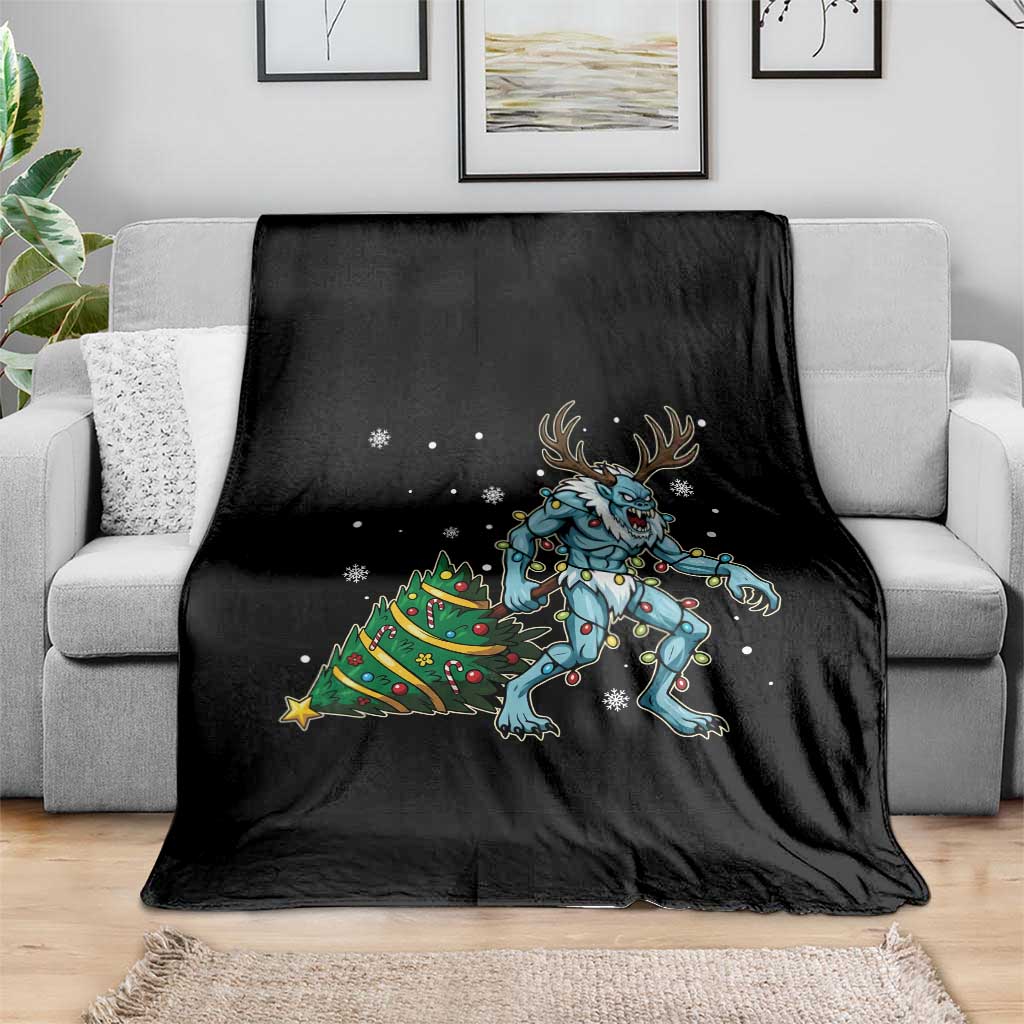Wendigo Monster Throw Blanket Cryptid Mythical Christmas - Wonder Print Shop