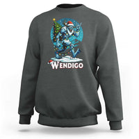 Funny Wendigo Monster Christmas Sweatshirt Rock On Hand Meme Xmas - Wonder Print Shop