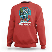 Funny Wendigo Monster Christmas Sweatshirt Rock On Hand Meme Xmas - Wonder Print Shop