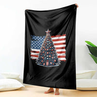 Patriotic American Flag Christmas Throw Blanket - Wonder Print Shop