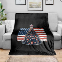 Patriotic American Flag Christmas Throw Blanket - Wonder Print Shop