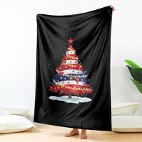 Christmas Tree American Flag Patriotic Throw Blanket - Wonder Print Shop
