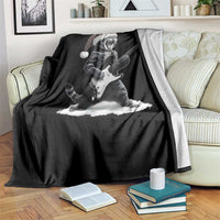 Funny Cat Guitar Throw Blanket Rock and Roll Christmas - Wonder Print Shop
